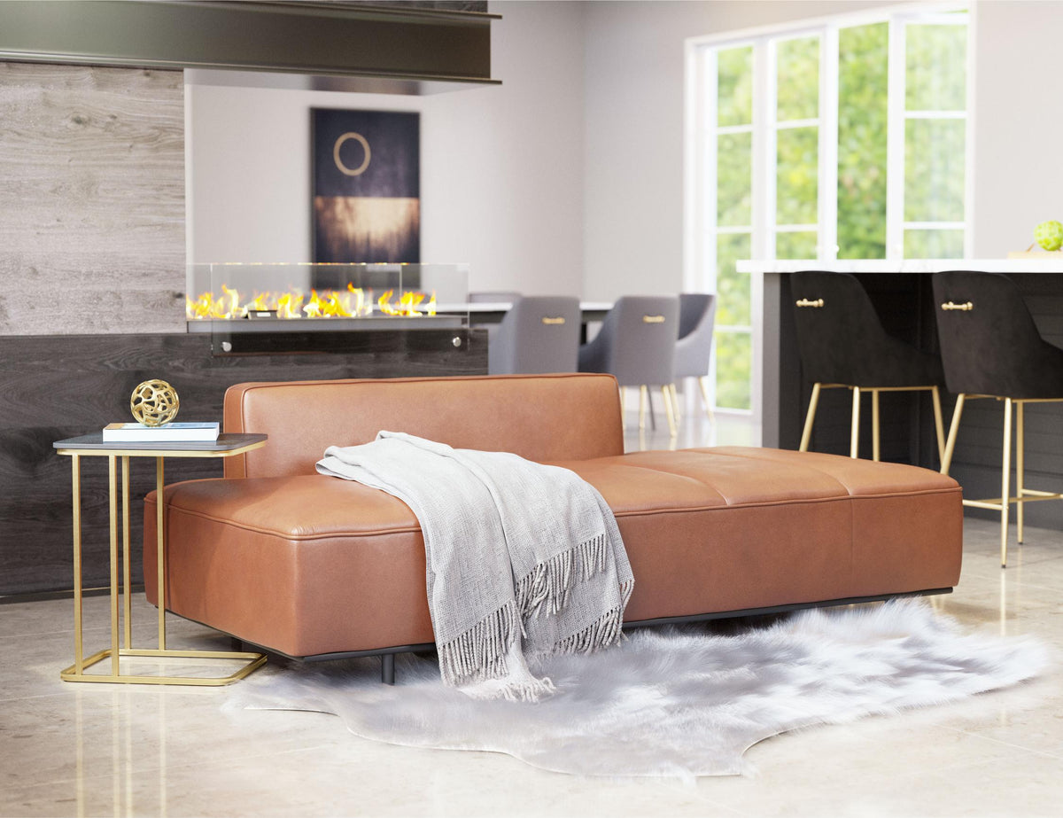 Zuo Modern Confection Sofa in Brown/Gray, Brown, Sofas and Loveseats, Plywood, Polyurethane, Steel, Rectangular, 4 Legs, Indoor