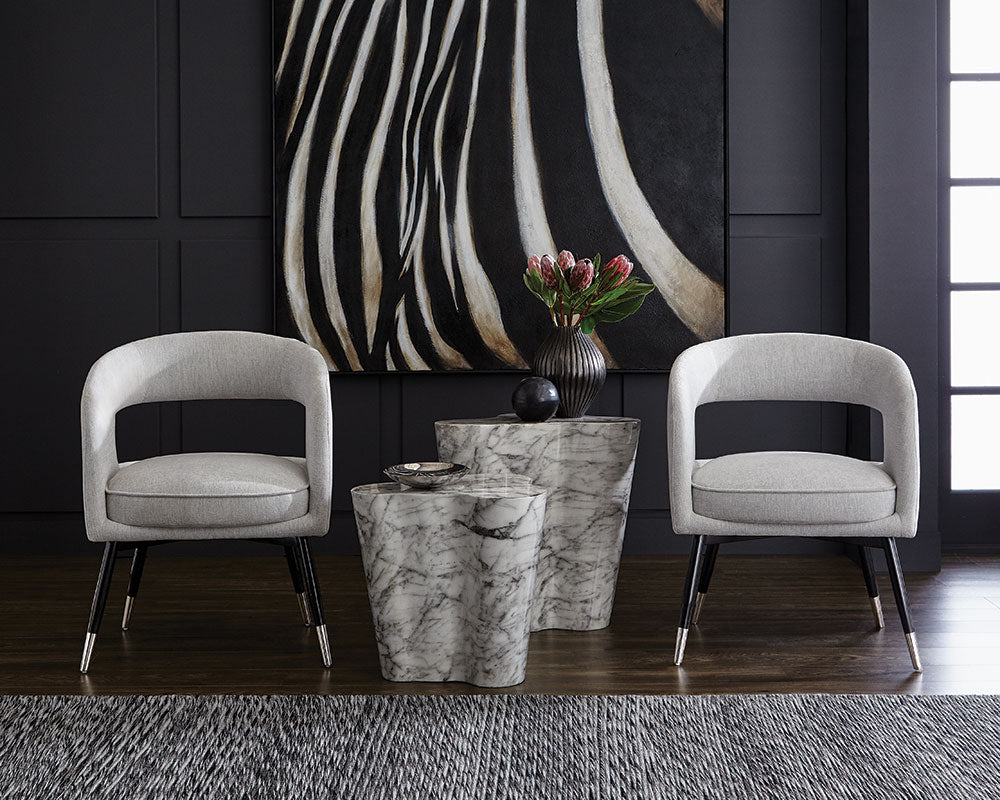 Sunpan Ava End Table in Terrazzo / Marble Look - Large