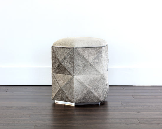 Sunpan Ashanti Storage Ottoman - Gold And Black/Silver And Grey