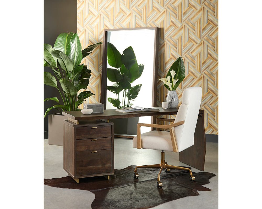 Sunpan Collin Office Chair in Brown/Natural