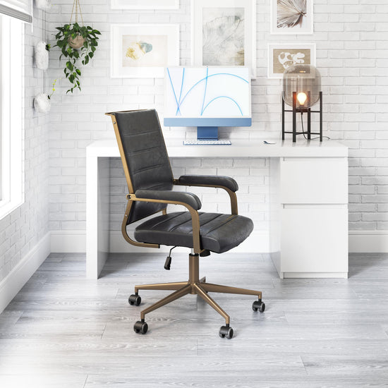 Vintage Black Office Chair | Zuo Modern Auction Rolling Seat