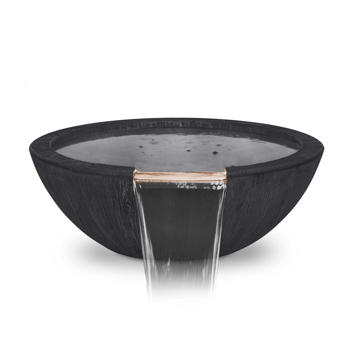 The Outdoor Plus Sedona Wood Grain Water Bowl, Ebony, Sedona, Wood, Wood Finish, Outdoor