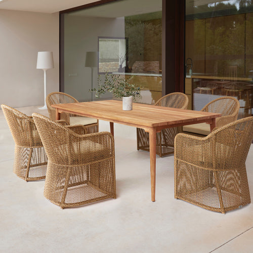 Skyline Design Calixto 7-Piece Rectangular Dining Set with Sunbrella Cushions