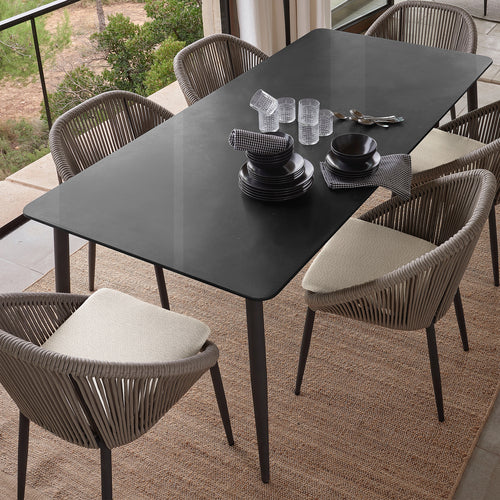Skyline Design Rodona Rectangular Dining Table with Glass
