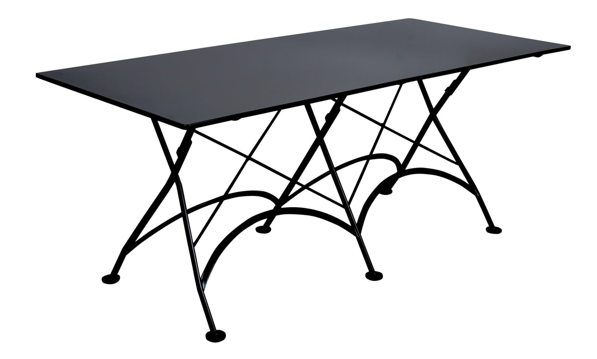 Furniture Designhouse Seven Piece Dining Set with 32" x 72" Powder Coated Steel Top Table and Four Isabelle Side Chairs and Two Isabelle Arm Chairs