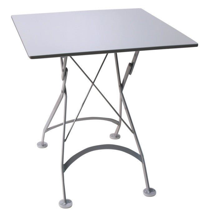 Furniture Designhouse French Cafe Bistro 24' Square Folding Table - European Chestnut Wood Slat Top