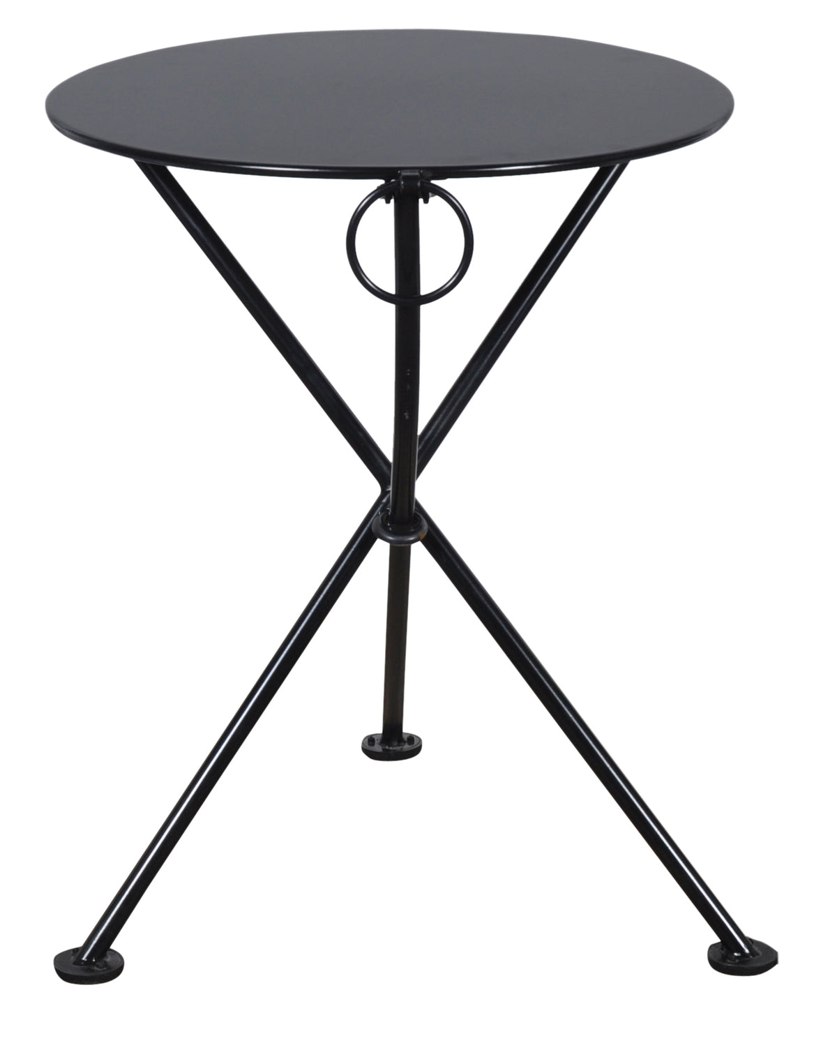 Furniture Designhouse Three Piece Bistro Dining Set with 24" Round Powder Coated Steel Top and Two Veronique Side Chairs