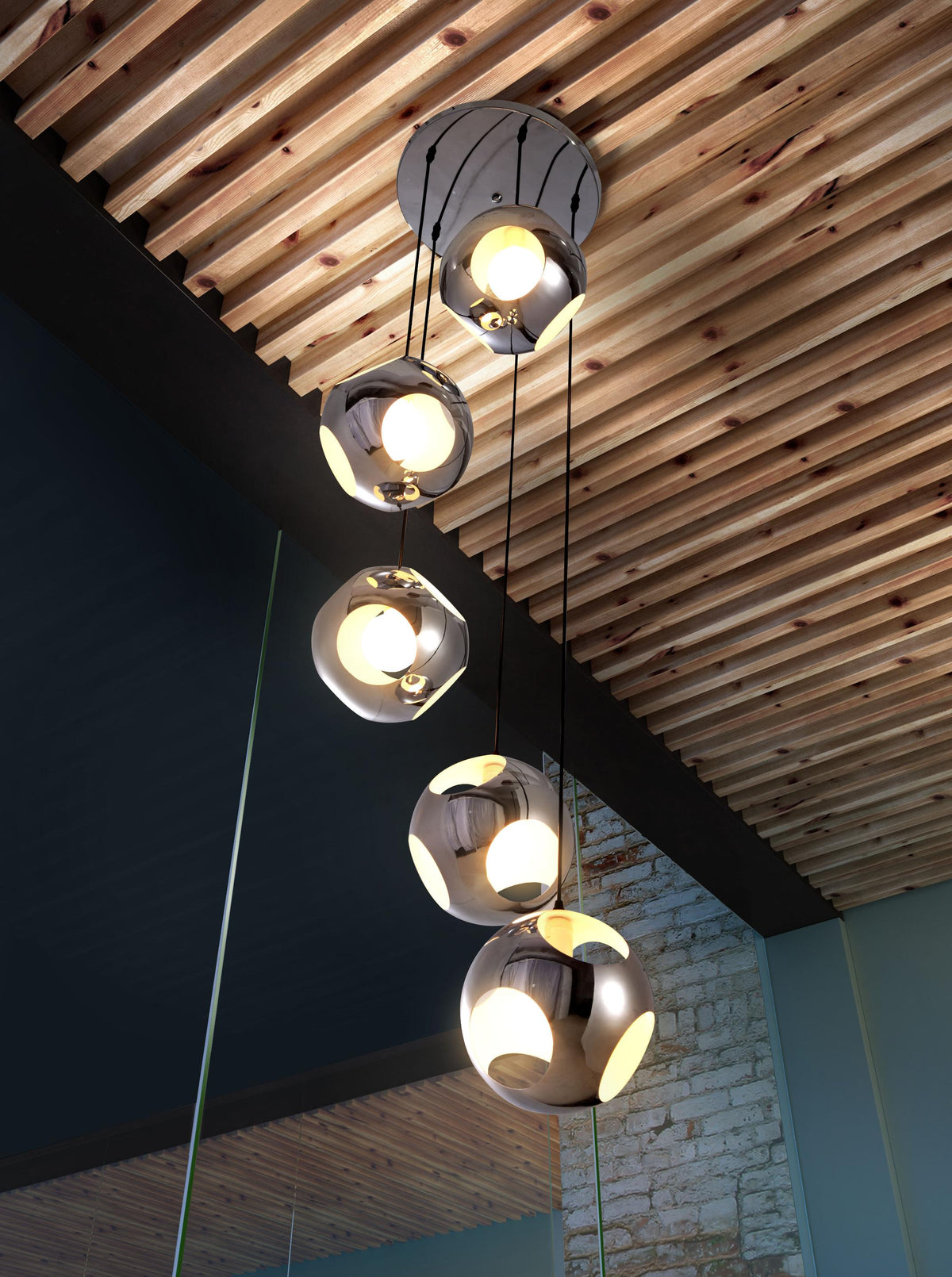 Zuo Modern Meteor Shower Ceiling Lamp Chrome, Lighting, Chrome, Steel,