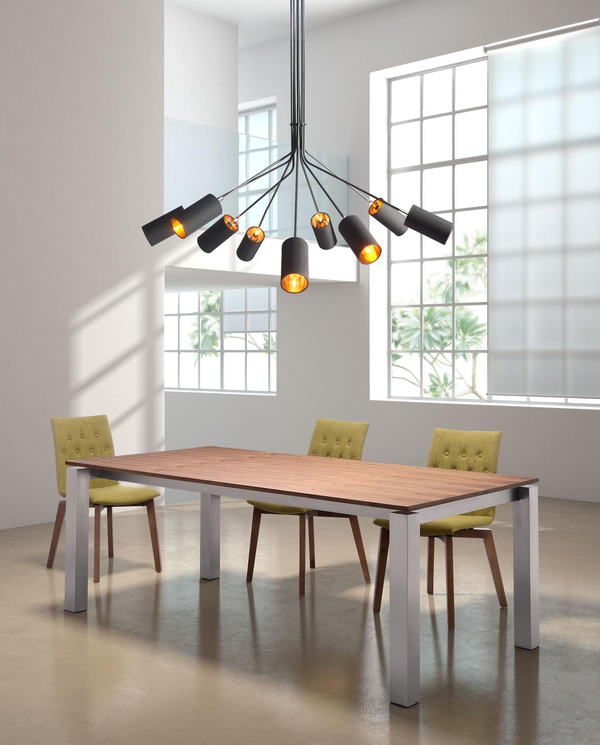 Zuo Modern Ambition Ceiling Lamp Black, Lighting, Chrome, Steel,