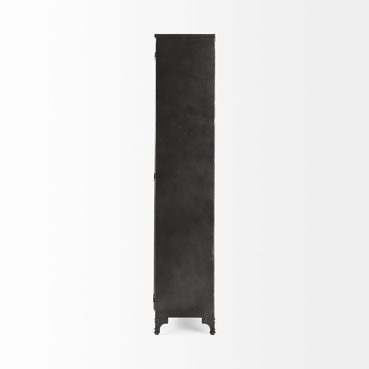 Mercana Poppy II 73.8" H Black Metal With Glass Door Display Cabinet