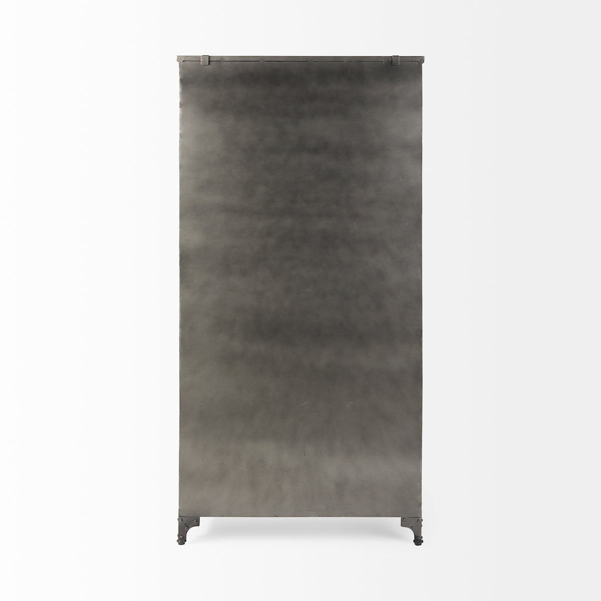 Mercana Poppy II 73.8" H Black Metal With Glass Door Display Cabinet