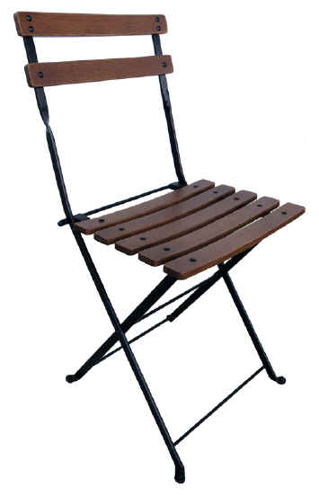 Furniture Designhouse Dijon Folding Chair - Stackable -European Chestnut Wood Clear Coated Slats - Set of Two