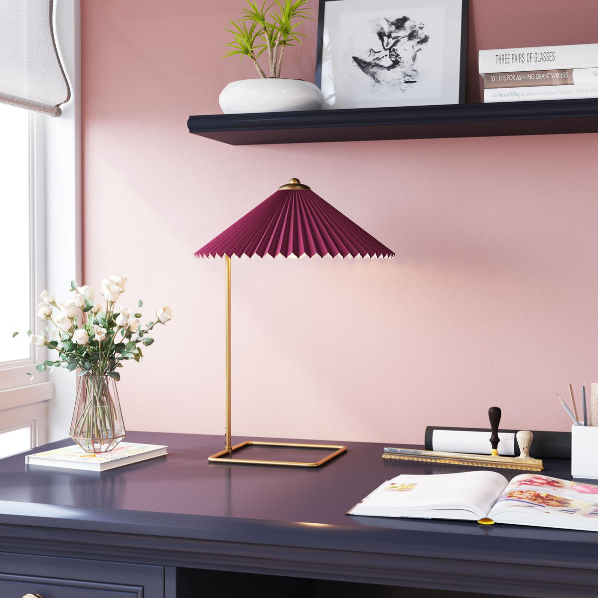 Zuo Modern Charo Table Lamp Red And Gold, Table Lamps, Steel,