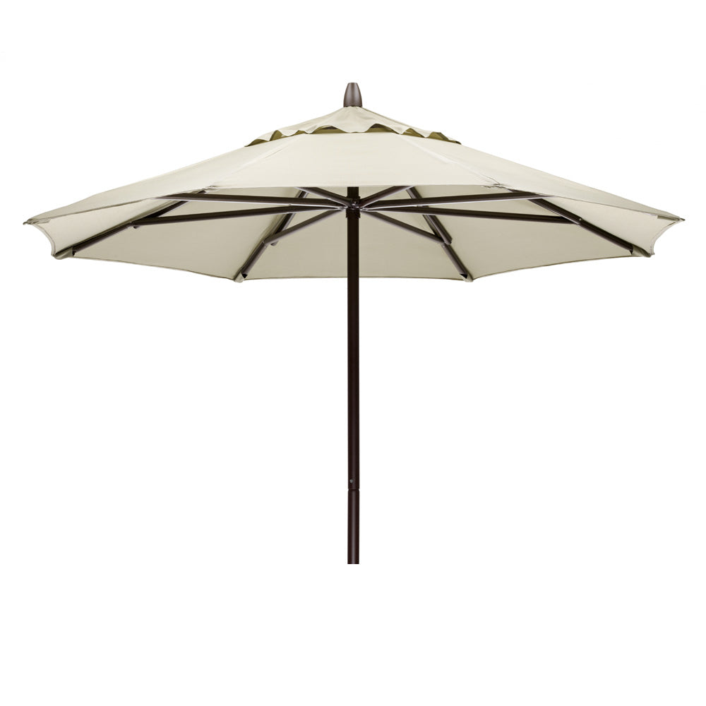 Telescope Casual Commercial Market Umbrella-9' Powdercoated Aluminum Commercial Market Umbrella-1.5" Pole-8 Ribs, Textured White, Red, Aluminum, Outdoor