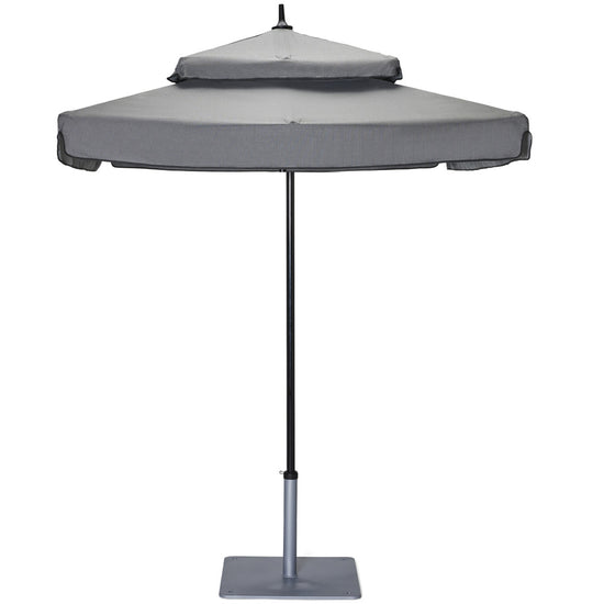 Woodard Canopi Duplici 9' Octagonal Double Tier Umbrella with Pulley Lift