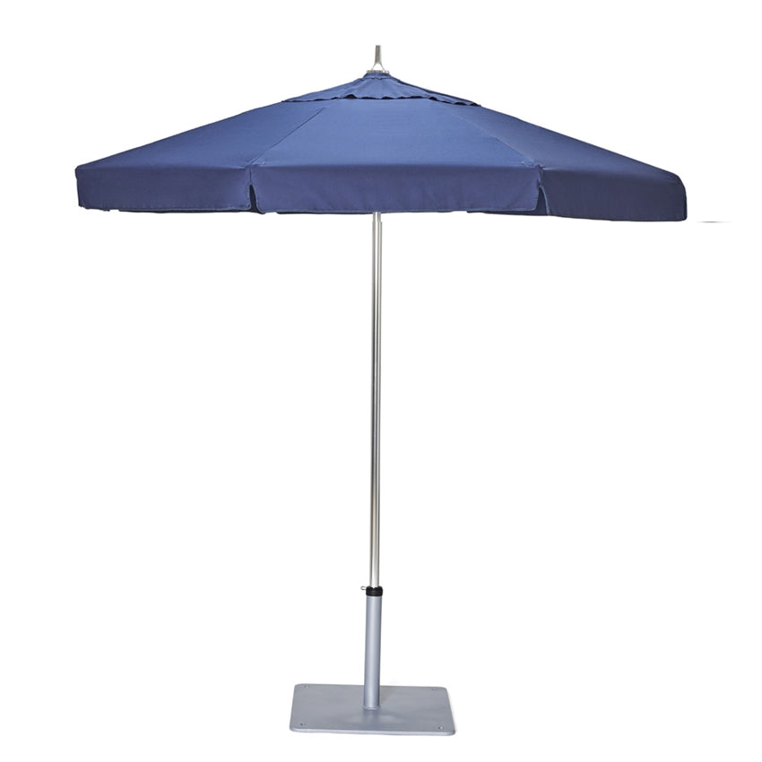 Woodard Canopi Forum 6' Square Market Umbrella with Pulley Lift, Beach Bum Creamsicle (Grade A), 85 Pound Umbrella Base - Black, 4 Light Kit, Umbrella, Aluminum, Fabric, Square, 4 Legs, Outdoor