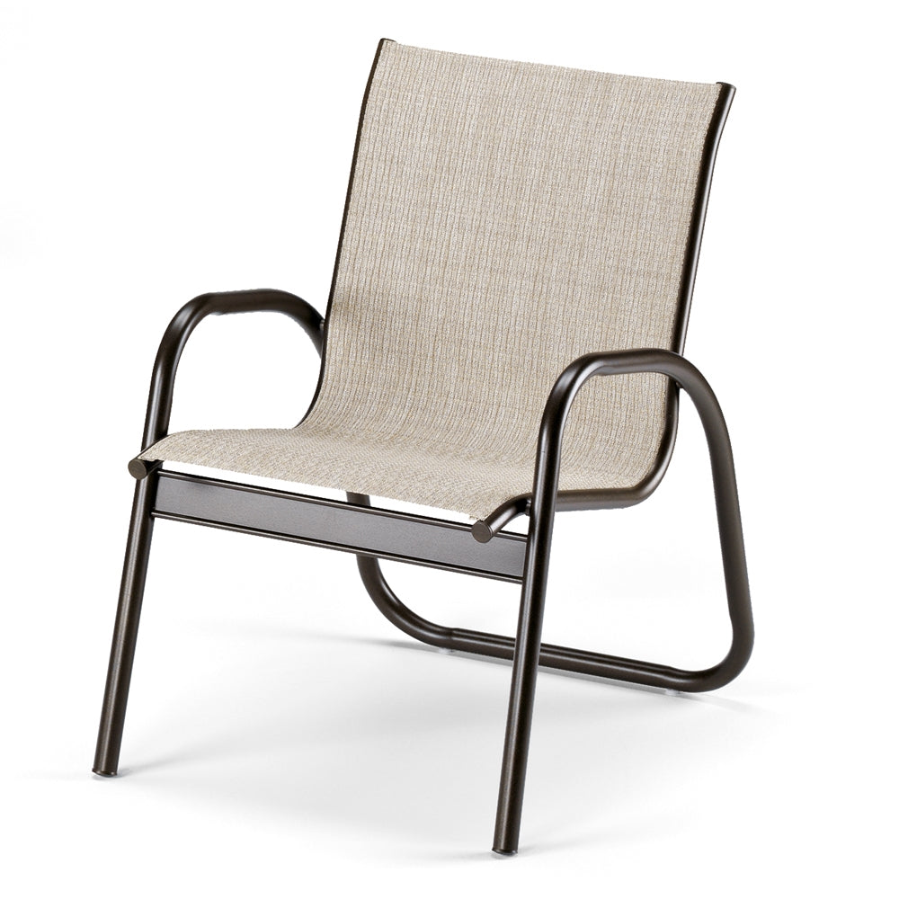 Telescope Casual Gardenella Sling Stacking Arm Chair, Textured White, Red, Arm Chairs, Sling, Gardenella, Aluminum, Square, Frame, Outdoor