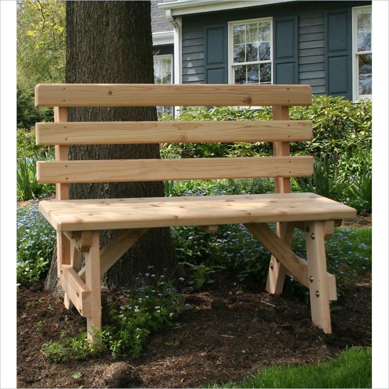 Creekvine Designs Cedar 4-Ft Backed Bench