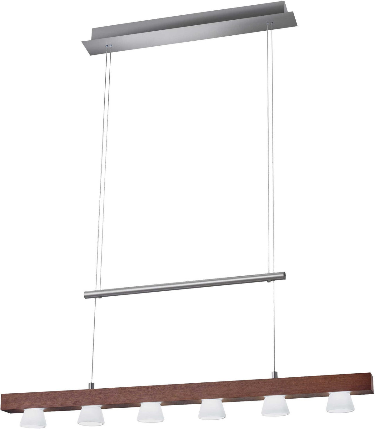 Adesso Burlington LED 6 Light Adjustable Pendant - Walnut Wood