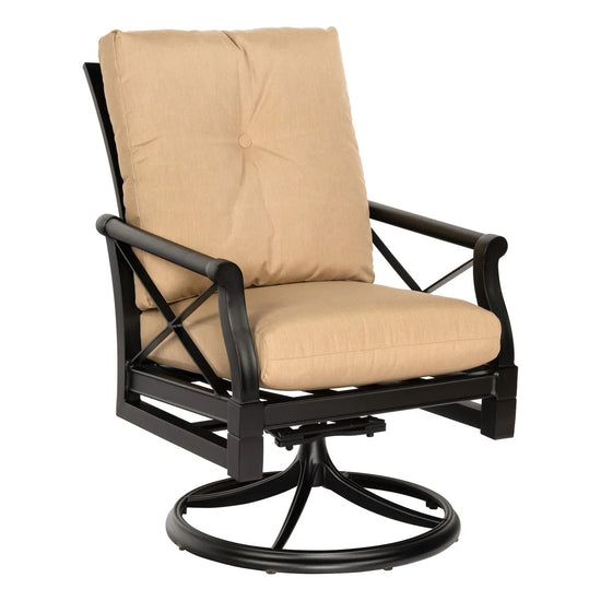 Woodard Andover Cushion Swivel Rocking Dining Arm Chair
