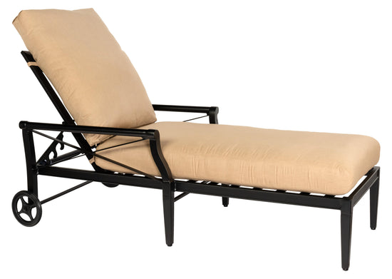 Woodard Andover Adjustable Chaise Lounge with Waterfall Cushion