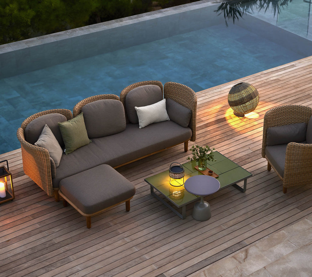 Cane-Line Arch 3-Seater Sofa Module Natural / Taupe - Sonnet Commercial