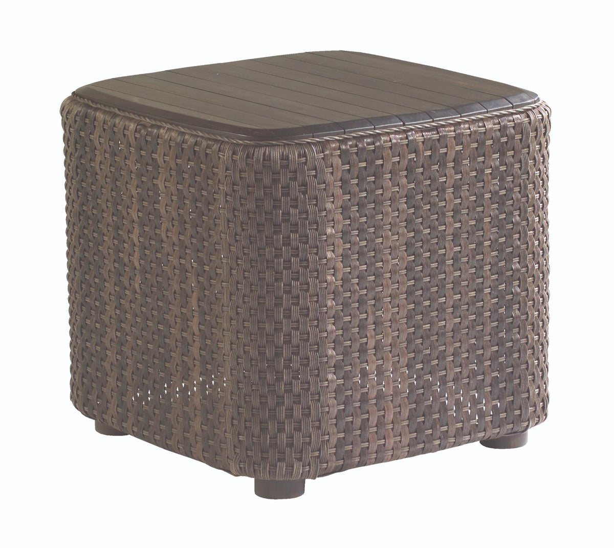 Woodard Aruba Wicker End Table, Default Title, Wicker Patio Console, End and Side Tables, Aruba, Aluminum, Wicker, Outdoor