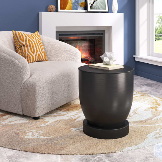 Black Side Table with Unibody Design – Zuo Modern Baku