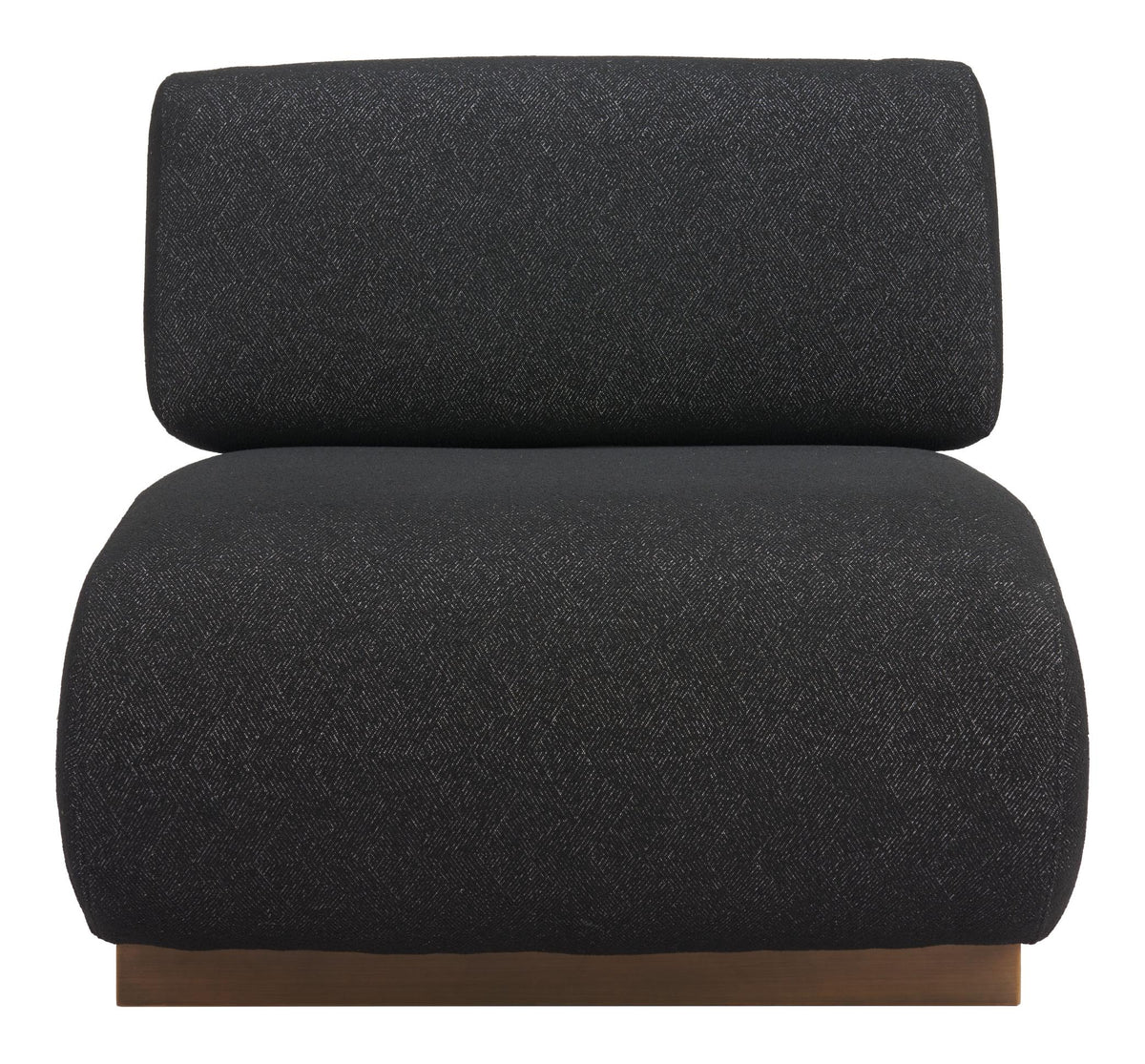 Zuo Modern Barsa Accent Chair in Black, Accent Chairs, Fabric, Plywood, Polyester, Steel, Curved, Block, Indoor
