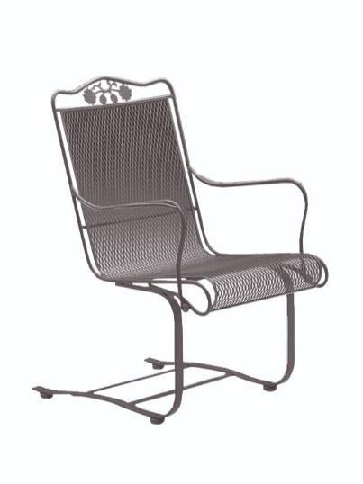 Woodard Briarwood High Back Spring Base Chair, Aged Teak, Garden Chairs, Arm Chairs, Cushion, Briarwood, Fabric, Iron, Curved, Frame, Outdoor