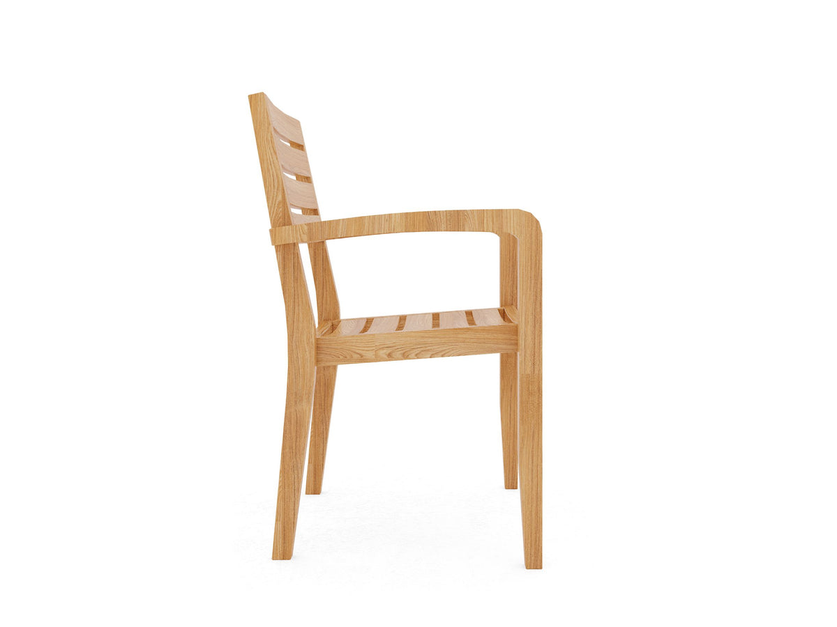 Curated MaisonFurniture Louvel Teak Outdoor Stacking Armchair (Set of 4)