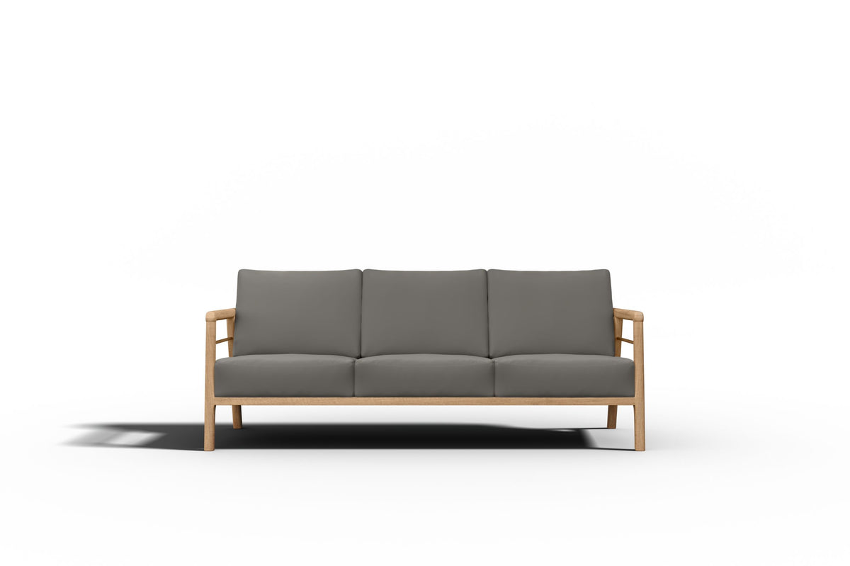 Curated MaisonFurniture Daniele Teak Deep Seating 86 Inch Outdoor Sofa with Sunbrella Cushion
