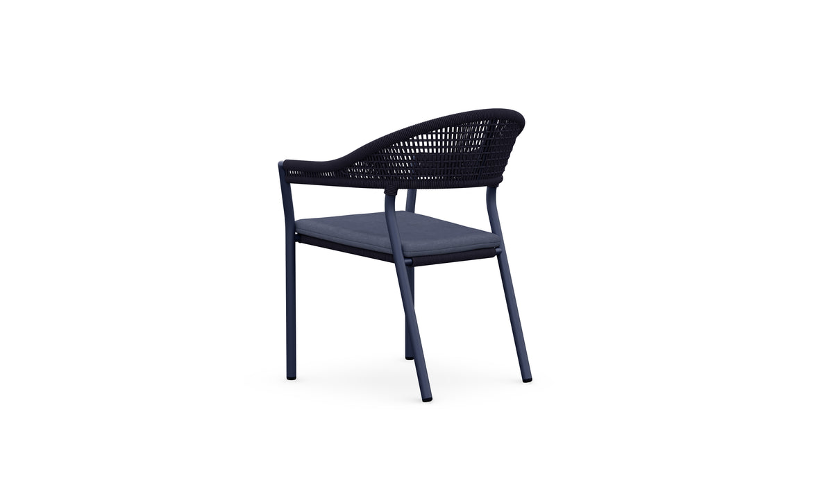 Azzurro Living Crete Stackable Dining Chair With Graphite Cushion (Qty 6)
