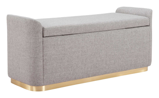 Gray Storage Bench with Brushed Steel Legs – Dobo Bench