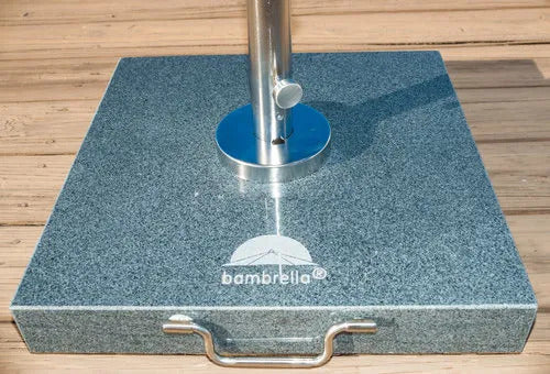 Bambrella 110 lbs Grey Granite & Stainless Steel Umbrella Base