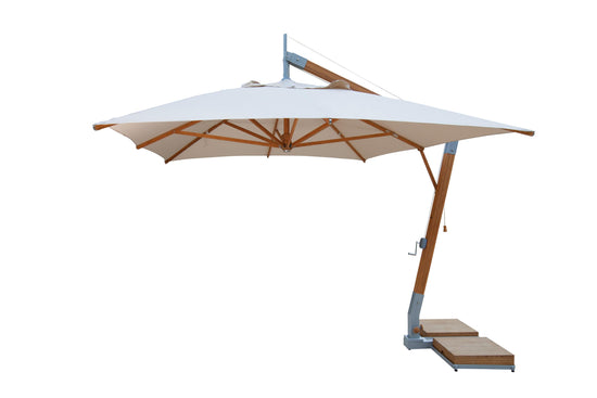 Bambrella Levante 3.0 x 4.0m (10 x 13) Rectangle Side Wind Bamboo Cantilever Umbrella