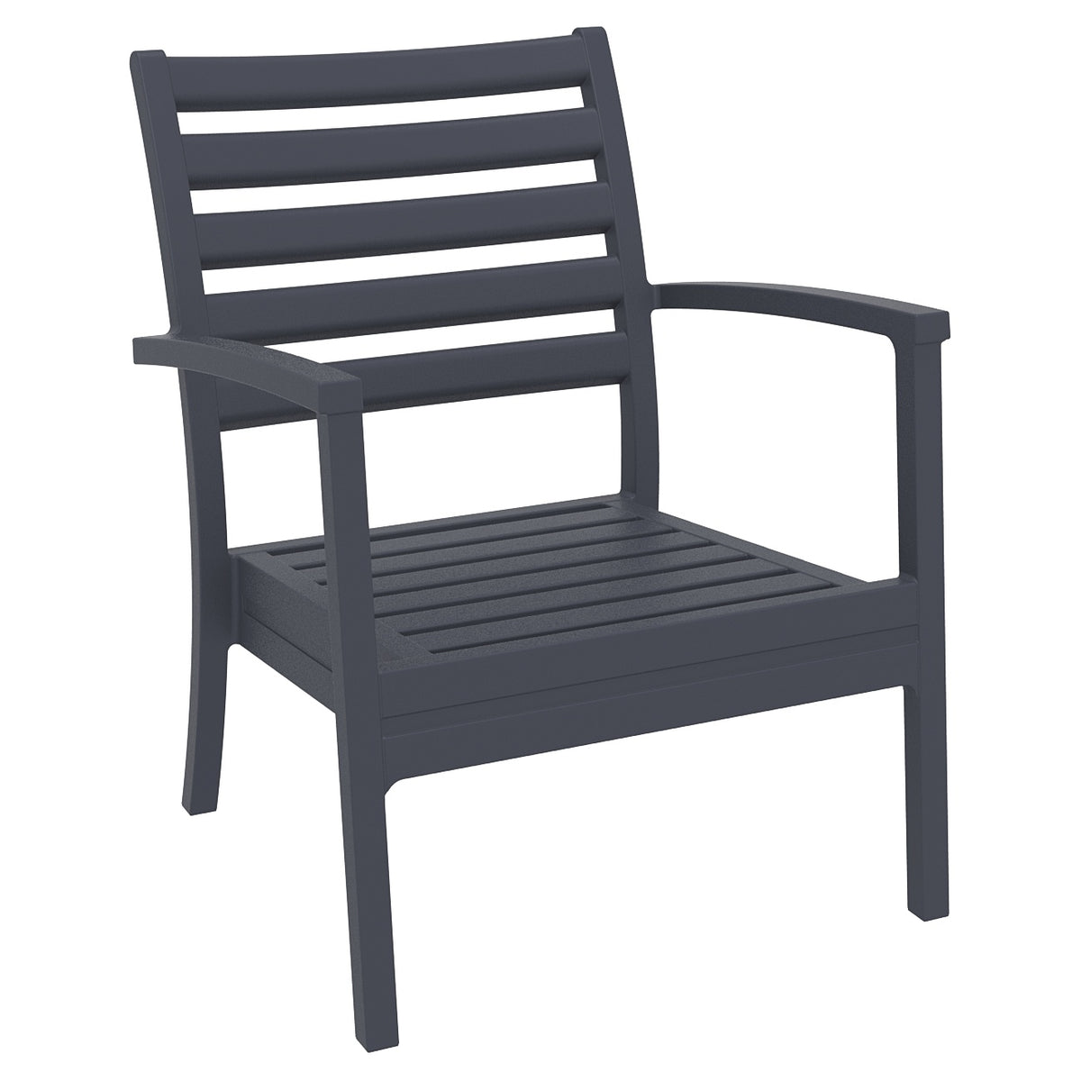 Compamia Artemis XL Club Chair in Dark Gray with Sunbrella Seat Cushion in Natural - Set of Two