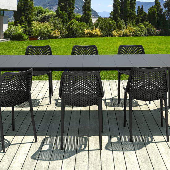 Compamia Air Extension Dining Set 9 Piece in Black/Taupe/Dove Gray/White