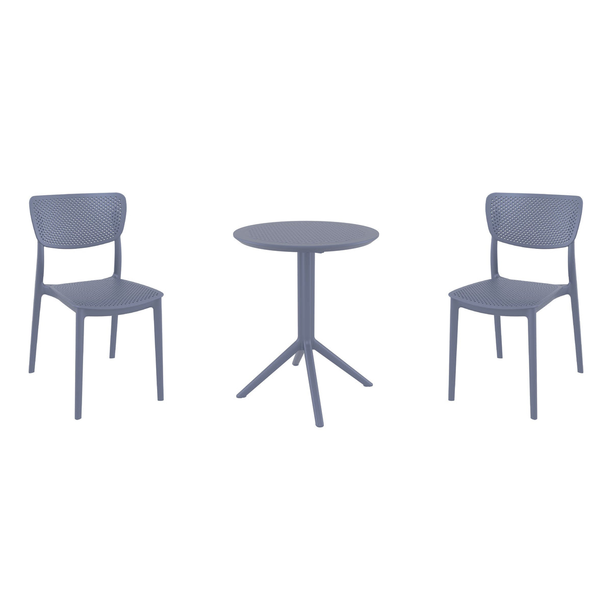 Compamia Lucy Bistro Set 3 Piece with 24 inch Table Top in Black/Dark Gray/Taupe/Olive Green/White