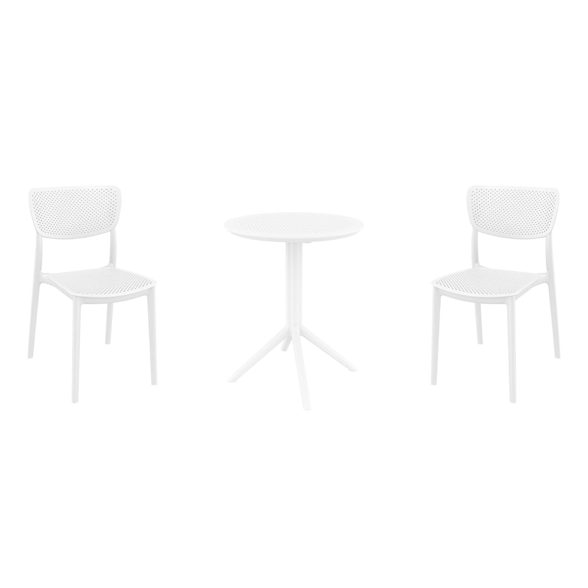 Compamia Lucy Bistro Set 3 Piece with 24 inch Table Top in Black/Dark Gray/Taupe/Olive Green/White