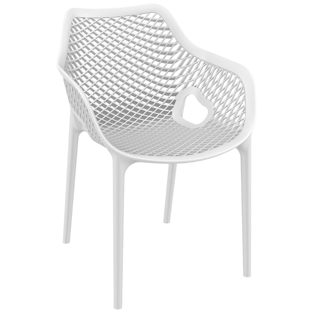 Compamia Air XL Dining Set with 2 Arm Chairs White