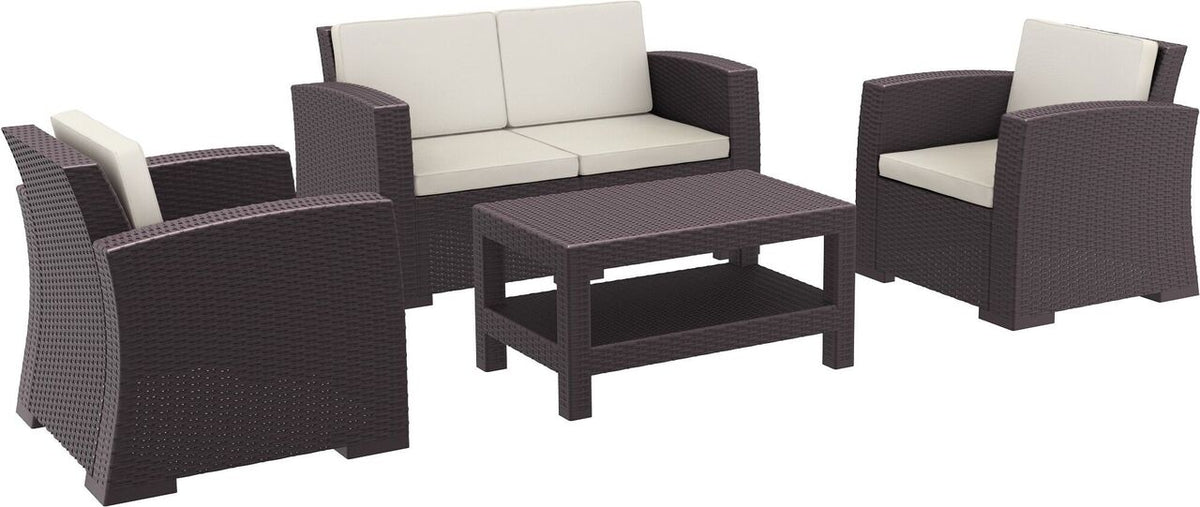 Compamia Monaco Resin Patio Seating 4 piece with Cushion
