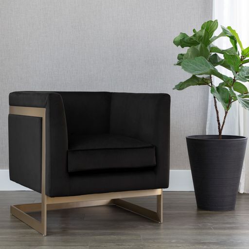 Sunpan Yvette Armchair Gold in Abbington Charred Brown / Chacha Grey / Meg Olive