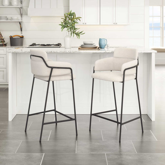 Shearling Counter Stool – Zuo Modern Marcel in Cream