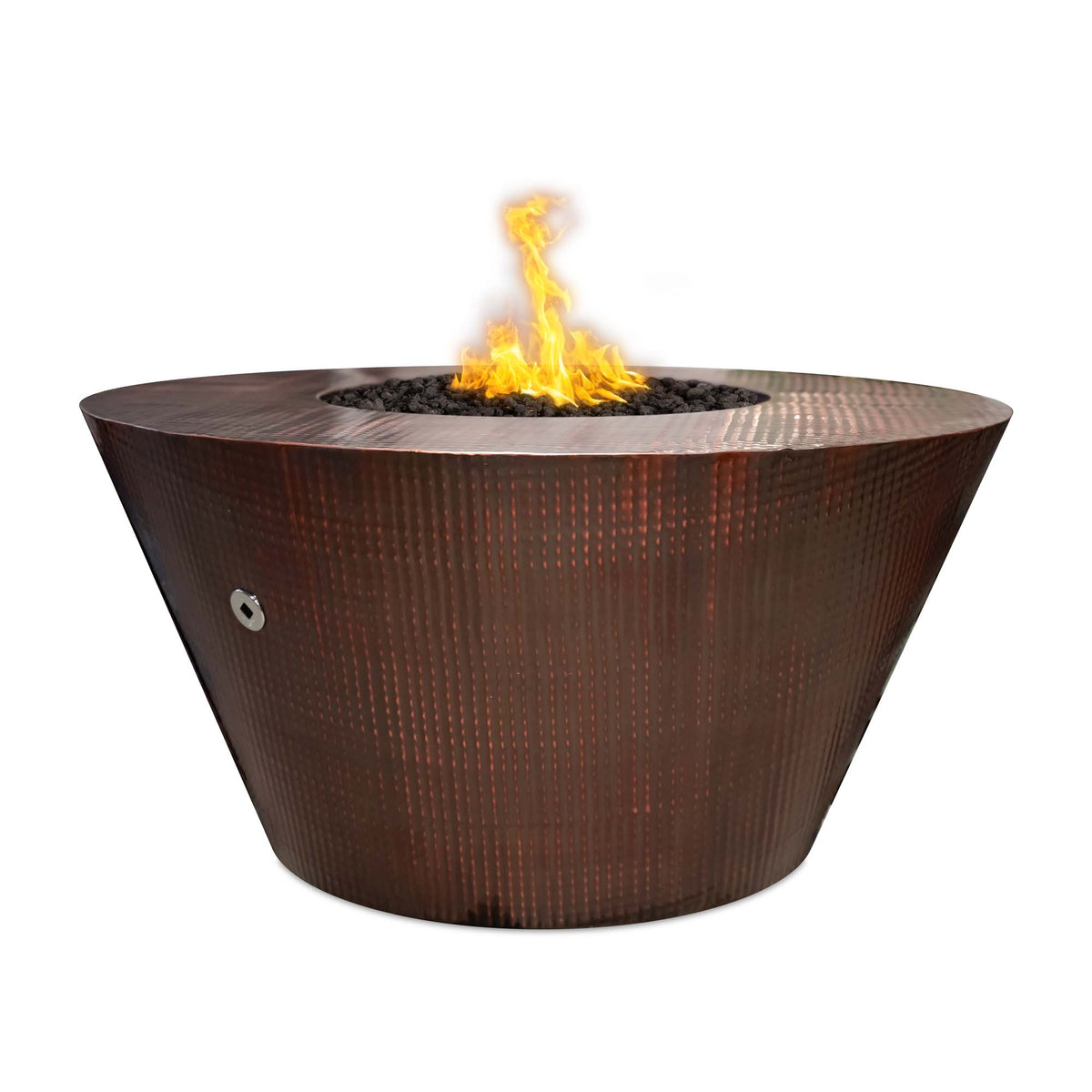 The Outdoor Plus Martillo Round Copper Fire Pit, Liquid Propane, Match Lit with Flame Sense System, Vista, Metal, Outdoor