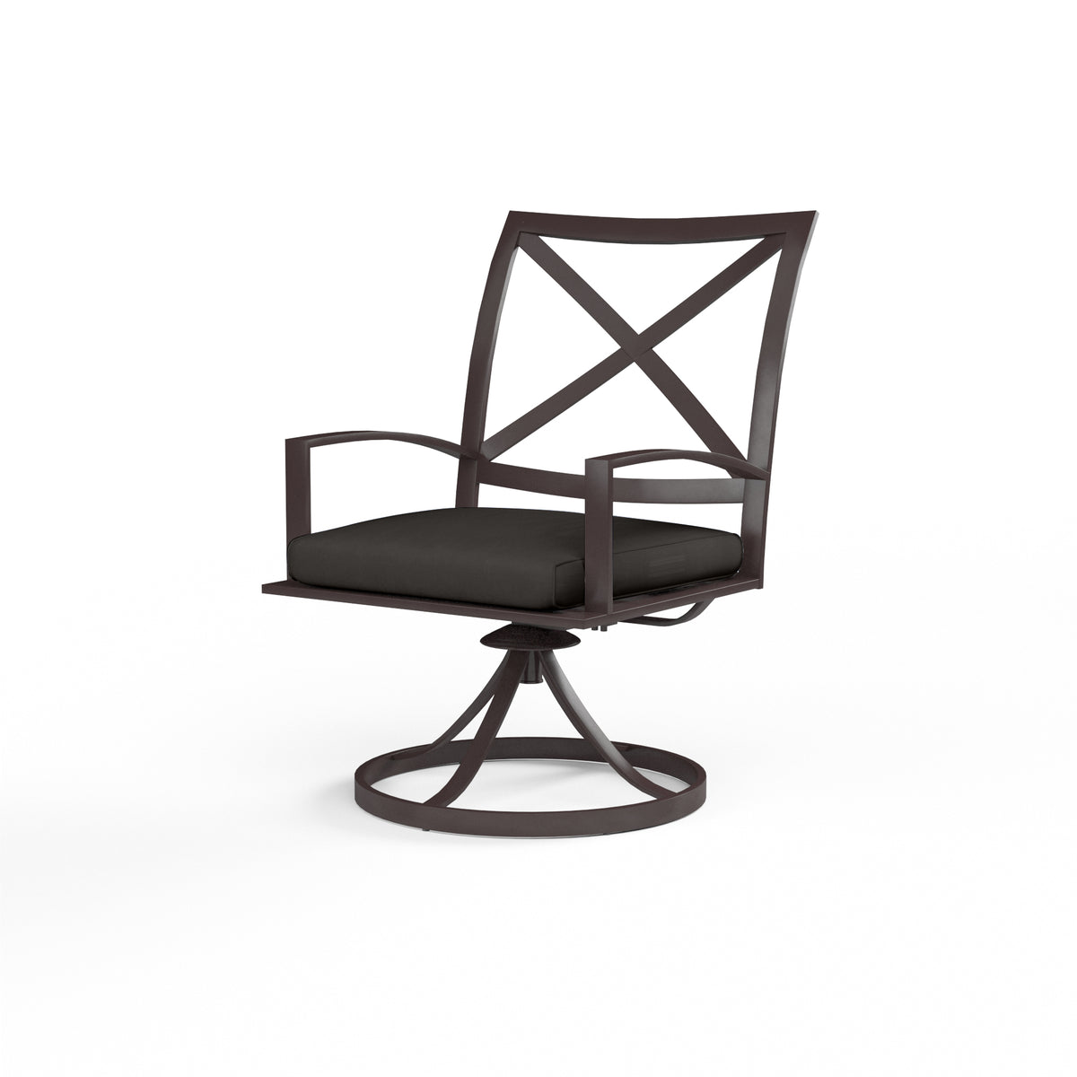 Sunset West La Jolla Aluminum Swivel Dining Chair with Cushion