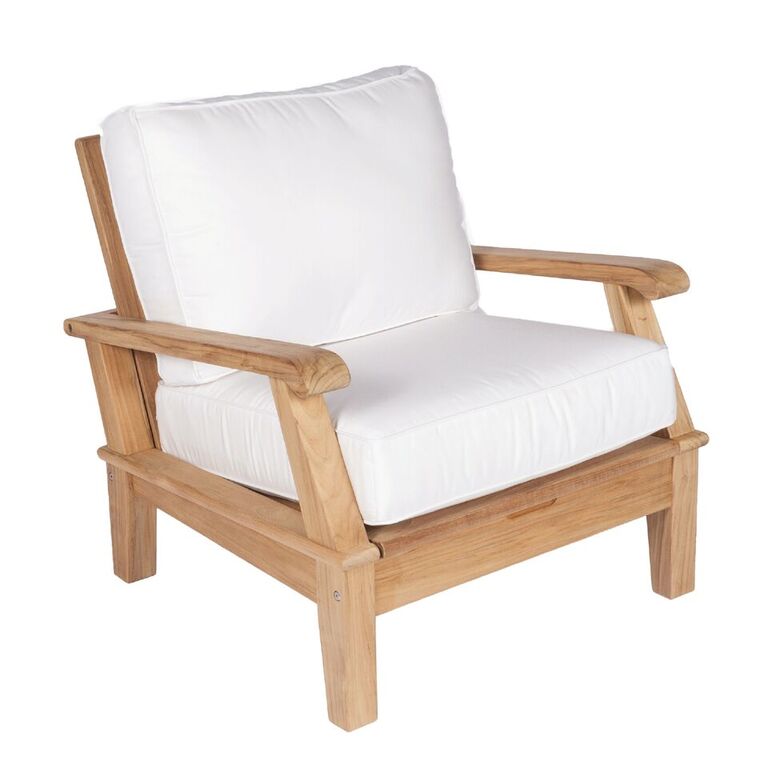 Royal Teak Coastal Wooden Set with Two Club Chairs or Miami Coffee Table and 2-Seater Loveseat