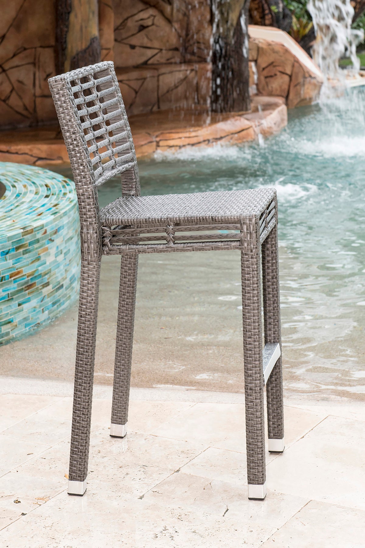 Panama Jack Outdoor Graphite Stackable Barstool