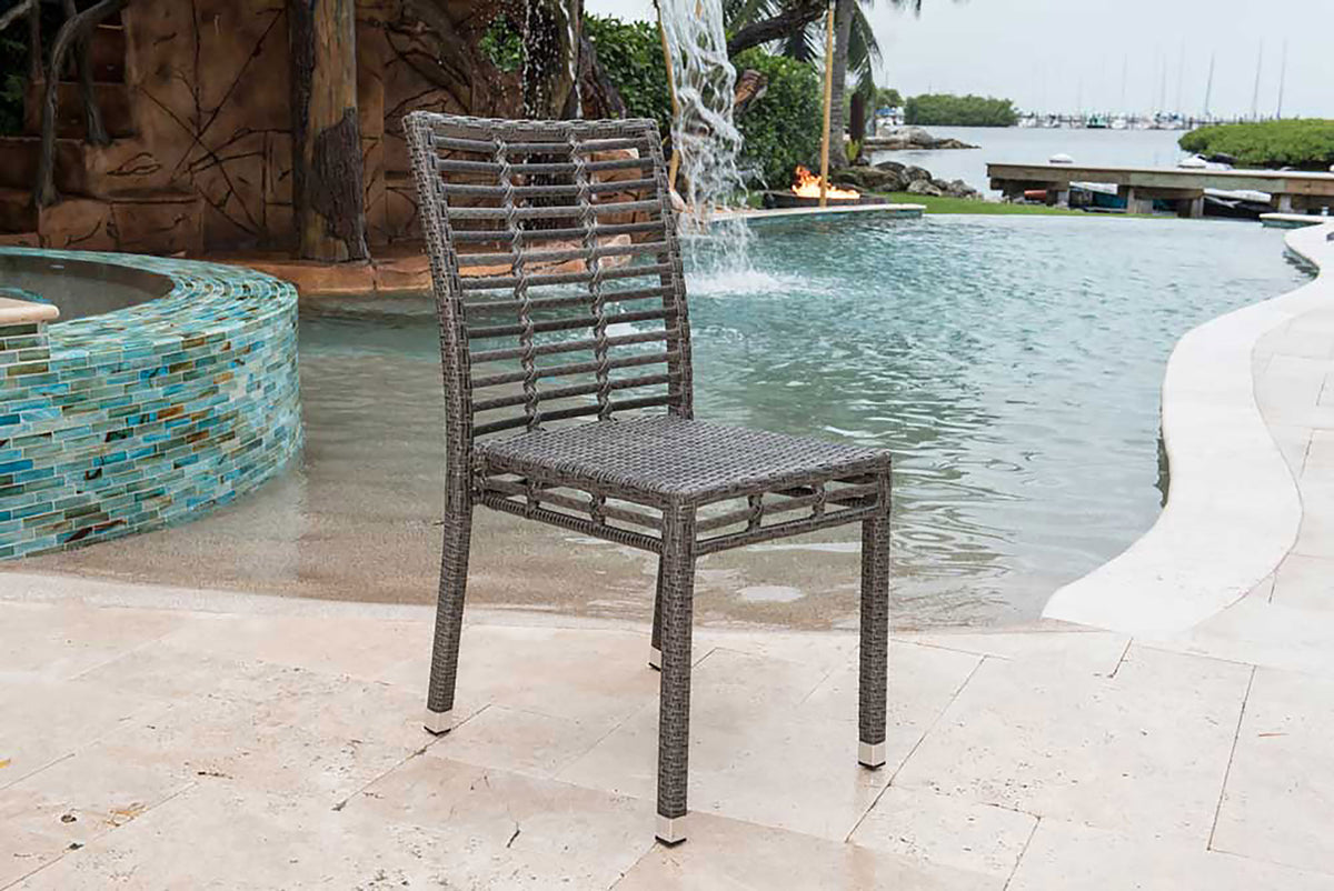 Panama Jack Outdoor Graphite Stackable Side Chair