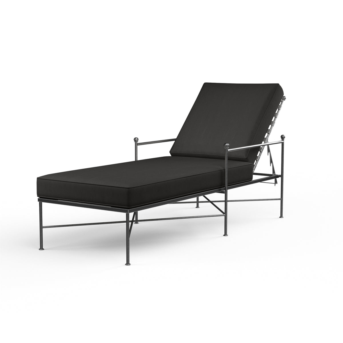 Sunset West Provence Wrought Iron Chaise Lounge with Cushion